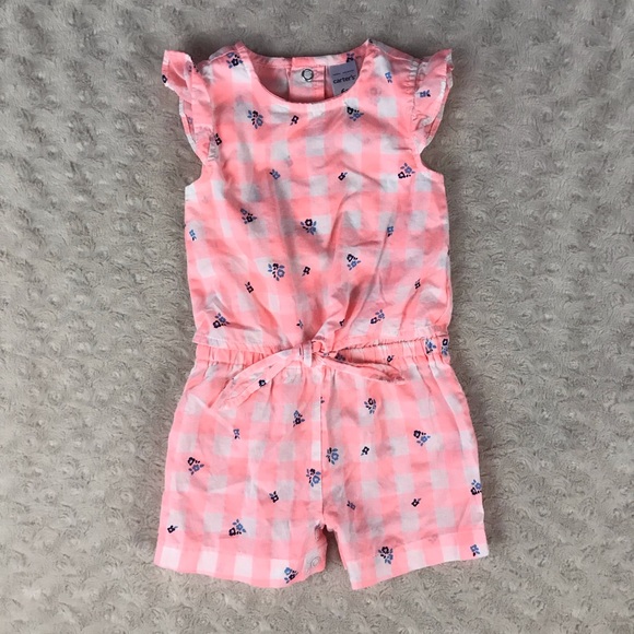 Carter’s 6 Month Gingham Plaid Summer Romper - Picture 1 of 5